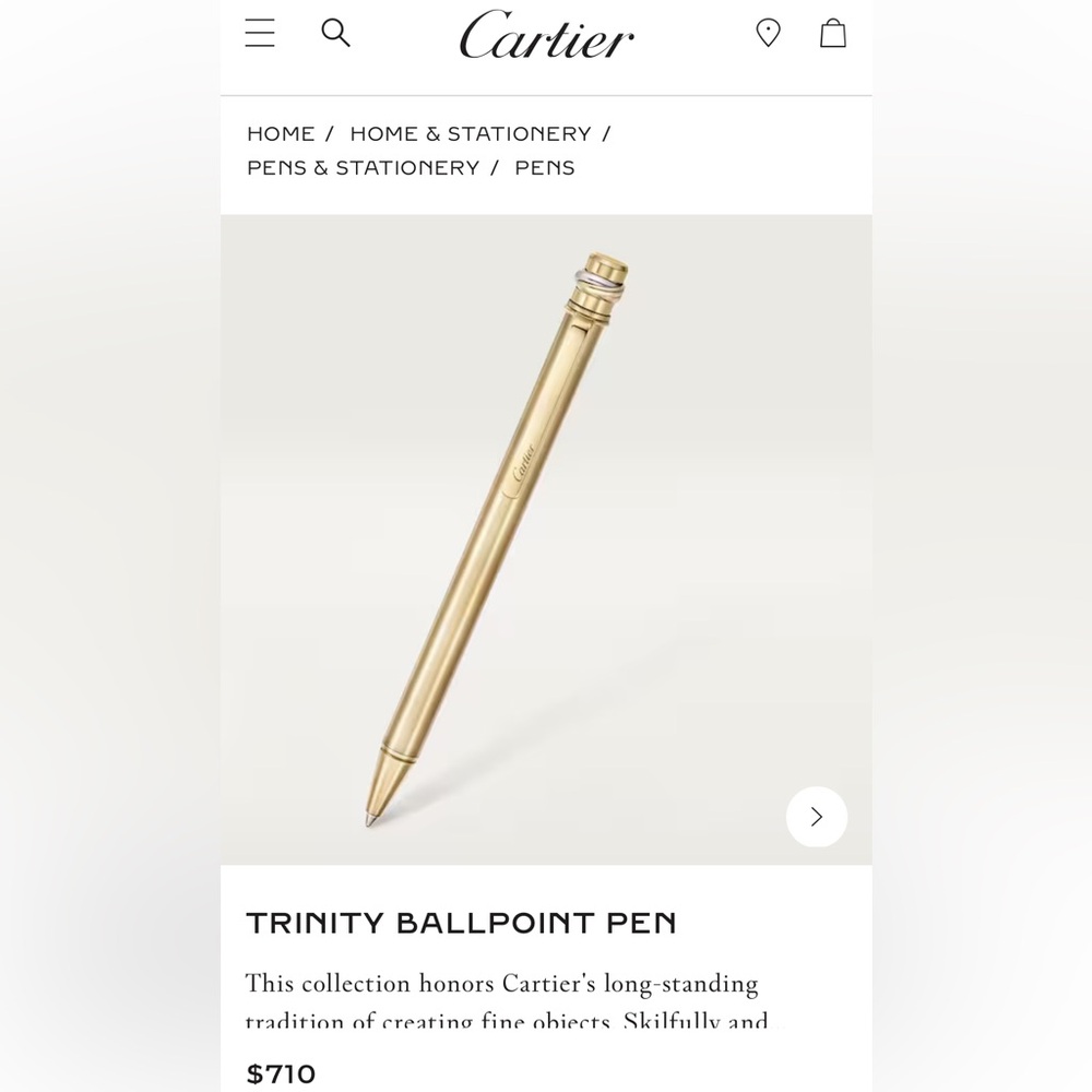 Cartier Gold Trinity Ballpoint Pen